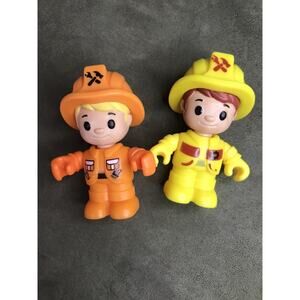 Pretend Play Construction Workers Orange Yellow Hard Hat Lot 2